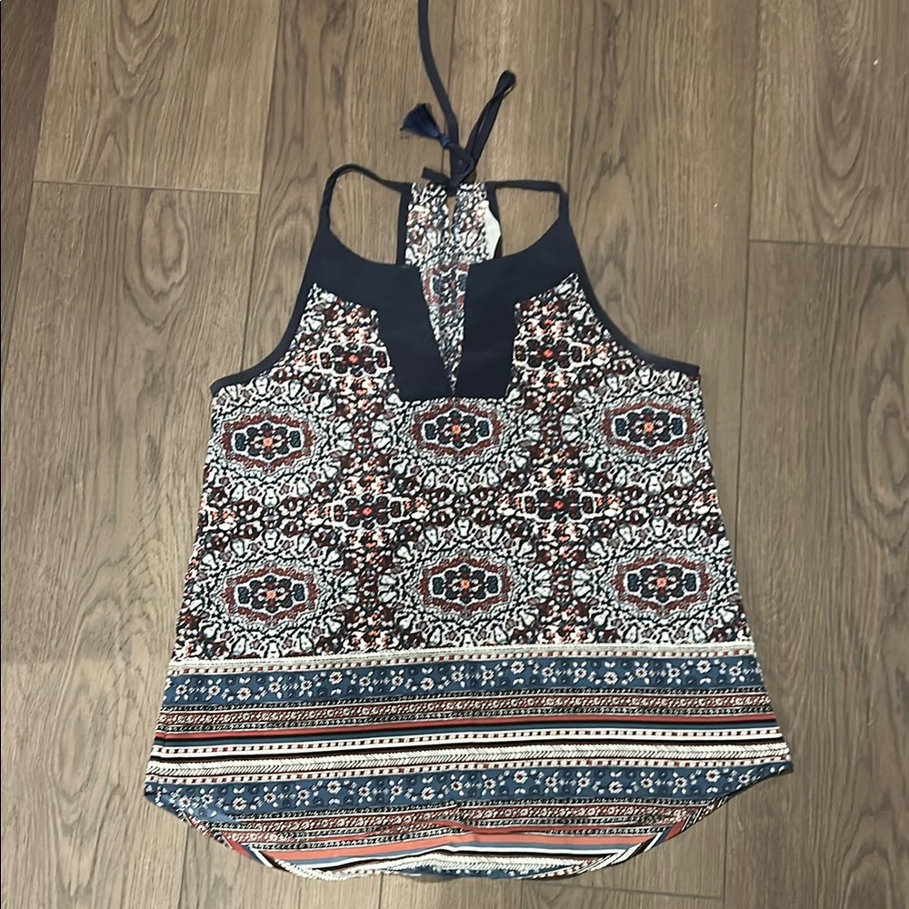 Athleta Cream and Blue Tank Top